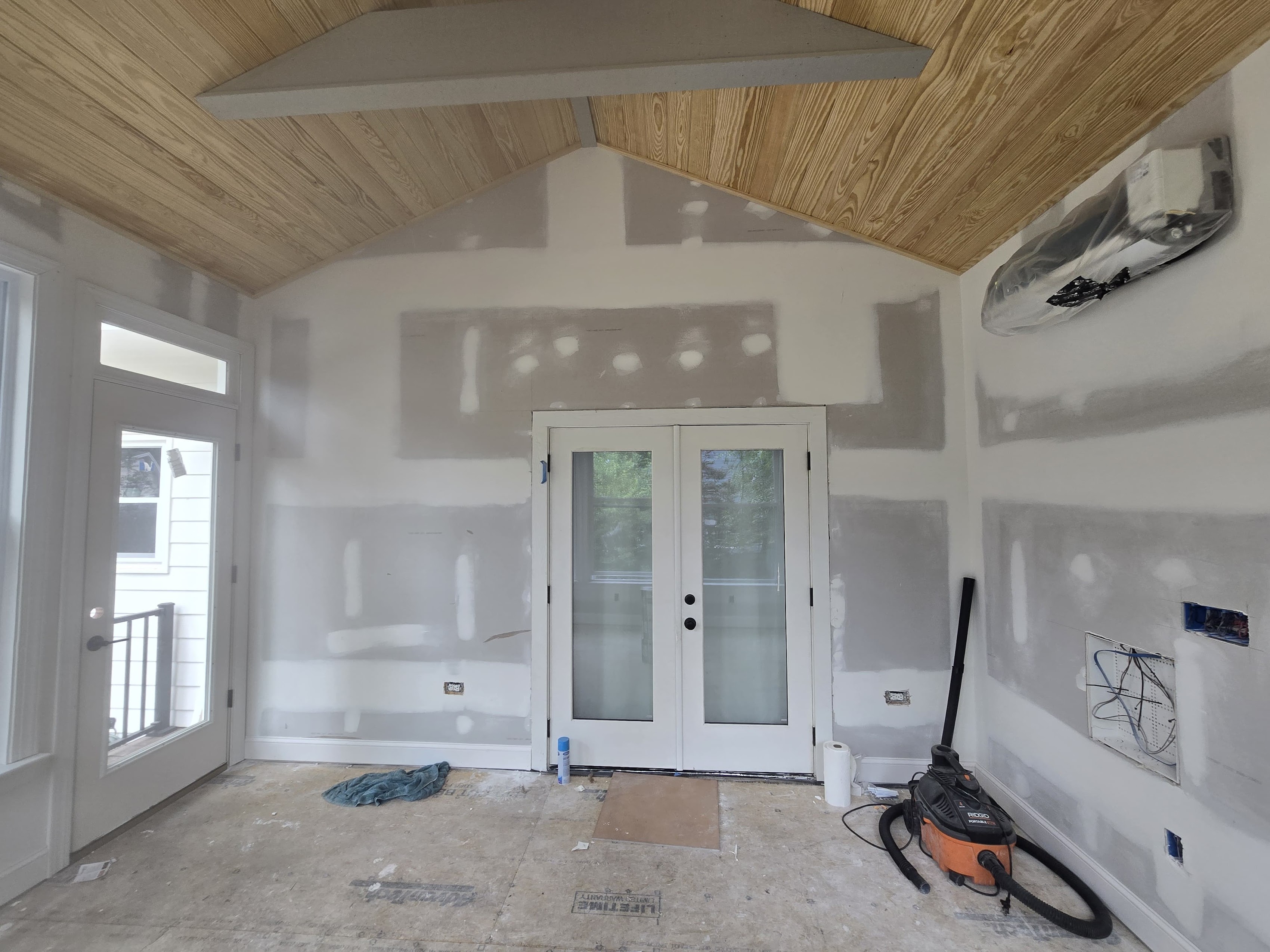 Three season room finished interior